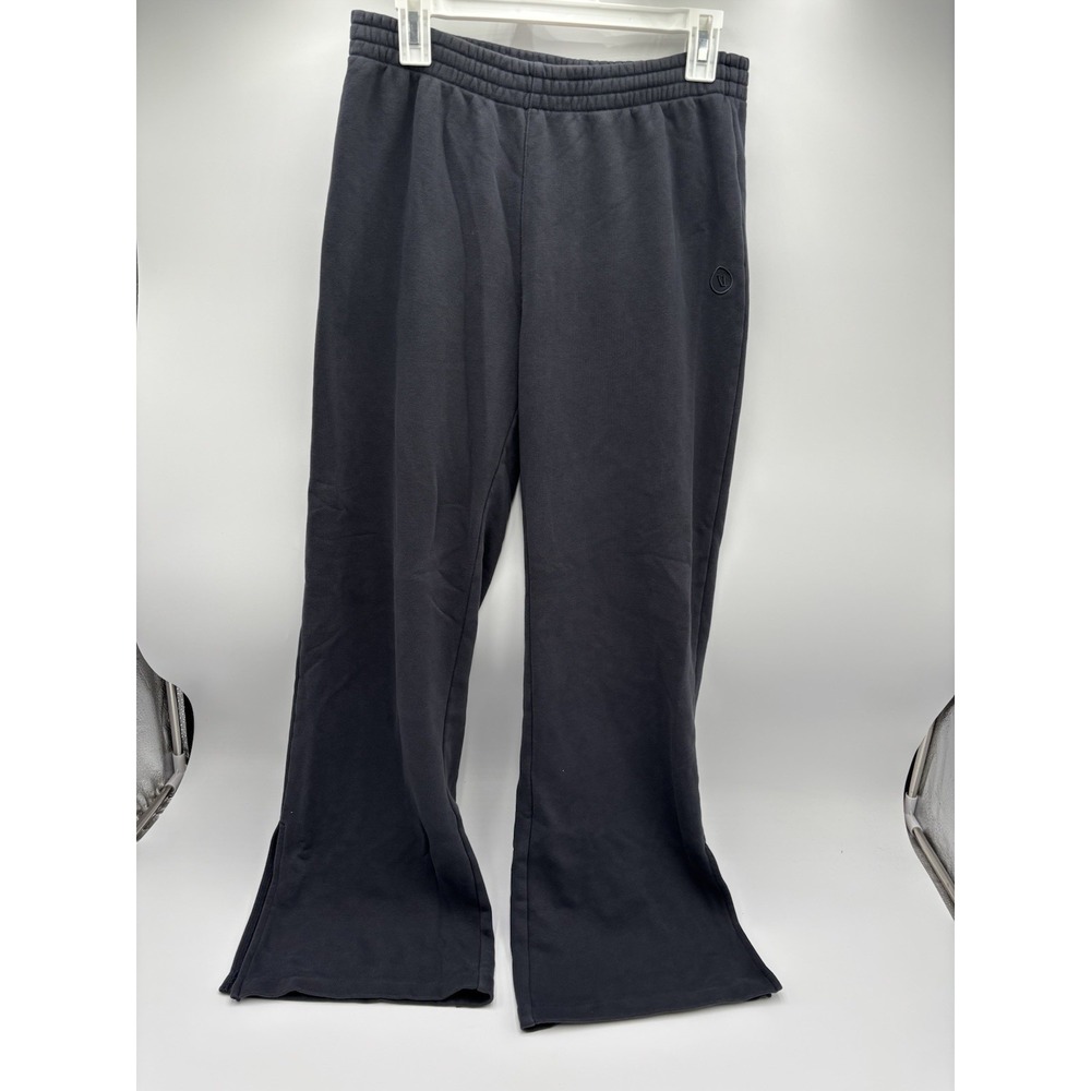 Vuori Sedona Straight Leg Sweatpants Women's Large Black 29" Inseam Side Slit - Picture 3 of 11